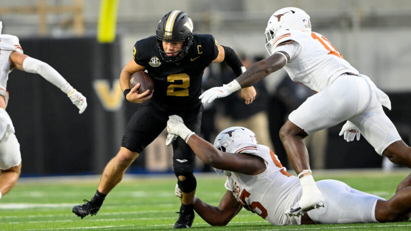 Diego Pavia running the ball vs Texas