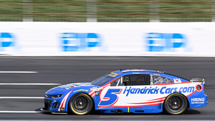 Kyle Larson on track at New Hampshire (2025).