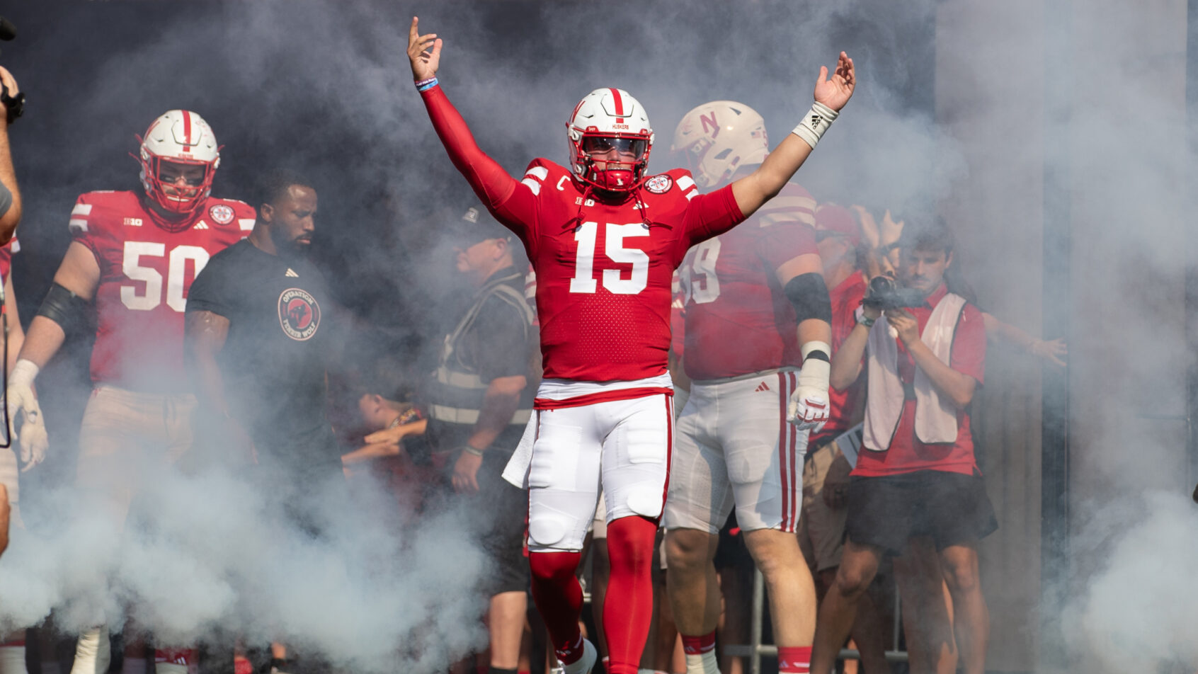Dylan Raiola coming out of the tunnel