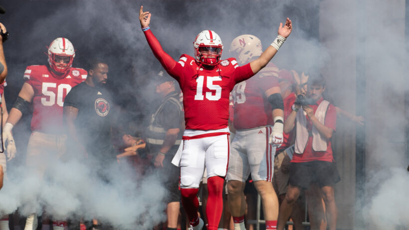 Dylan Raiola coming out of the tunnel