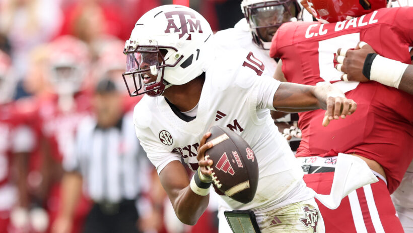 Texas A&M Aggies quarterback Marcel Reed rushes the ball