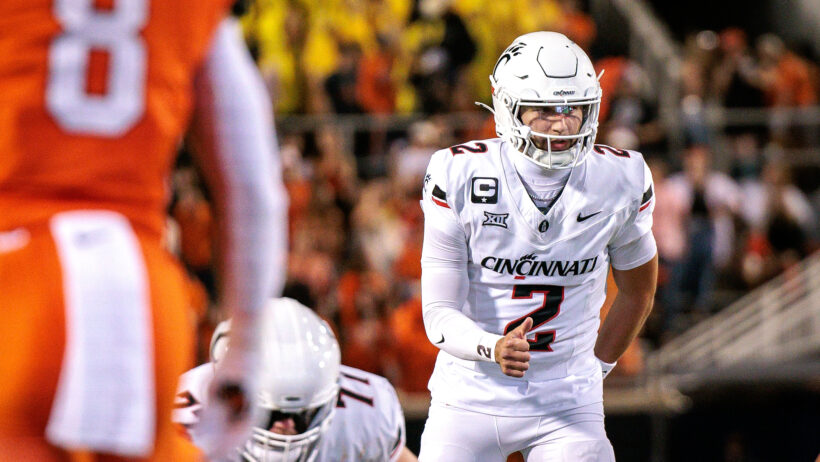 Brendan Sorsby waits for the snap in a matchup versus Oklahoma State.
