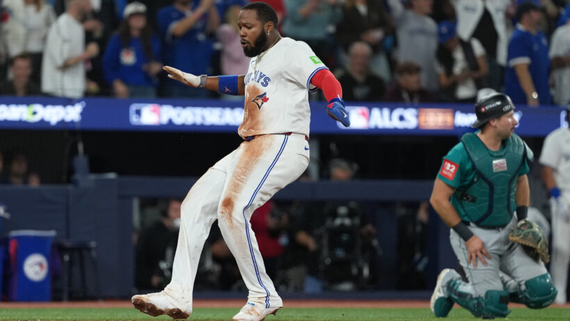 Toronto Blue Jays first baseman Vladimir Guerrero Jr crossing home plate
