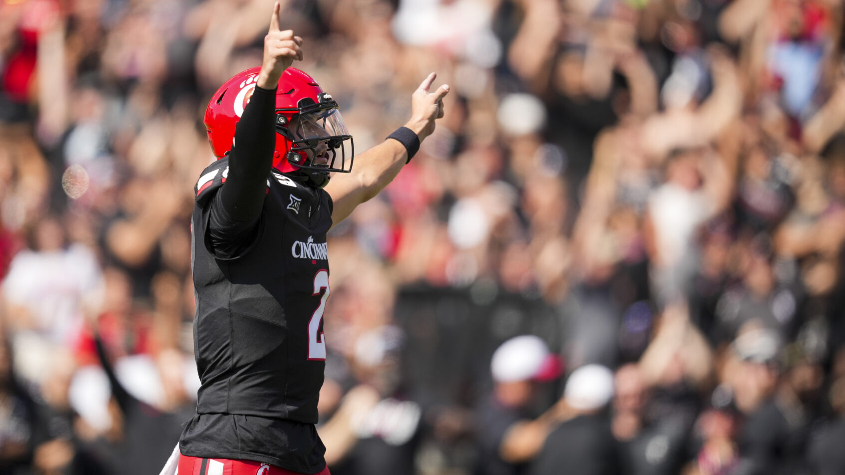 Brendan Sorsby arms up celebrating