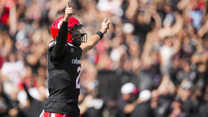 Brendan Sorsby arms up celebrating