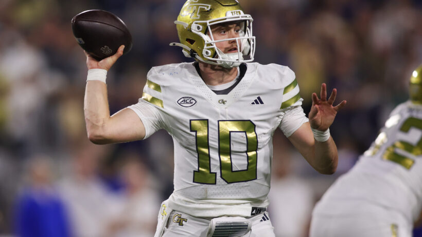 Haynes King throwing for Georgia Tech