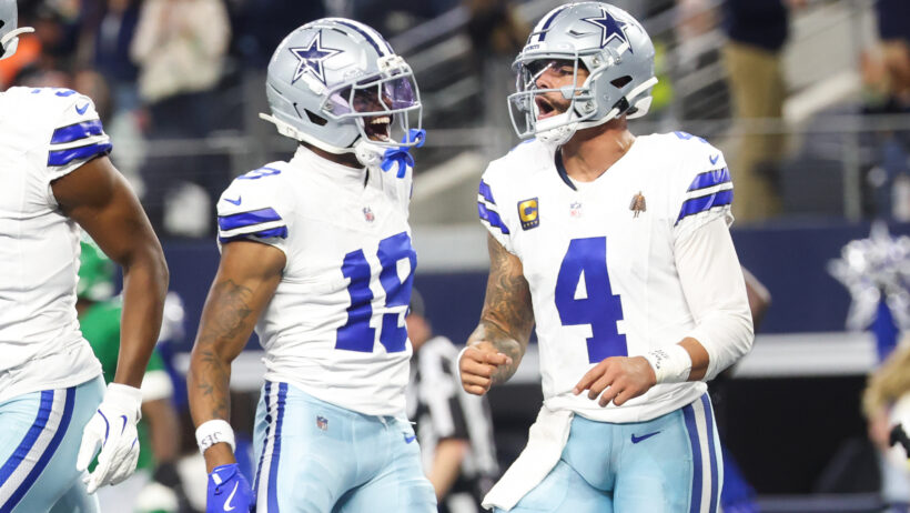 Dallas Cowboys quarterback Dak Prescott celebrates a TD
