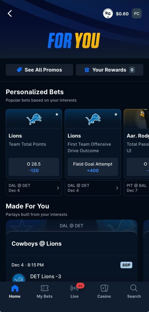 thescore bet mobile app for you page