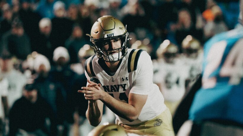 Blake Horvath hands clasped in shotgun formation