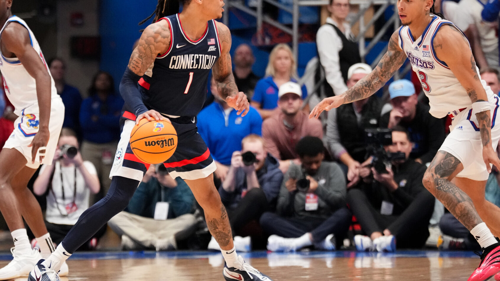 NCAA Basketball: Connecticut at Kansas