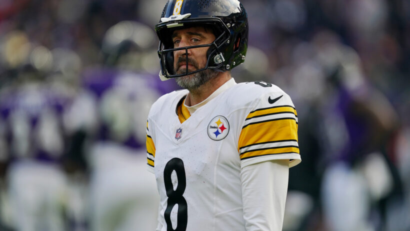 Aaron Rodgers looks on following a play in a Steelers win over the Ravens.