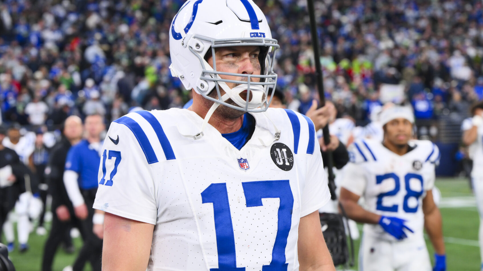 Indianapolis Colts quarterback Philip Rivers on the field