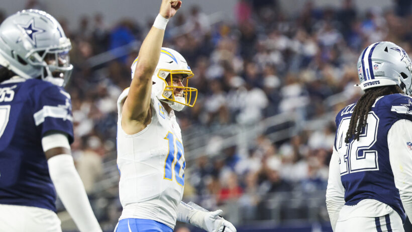 Justin Herbert celebration reaction