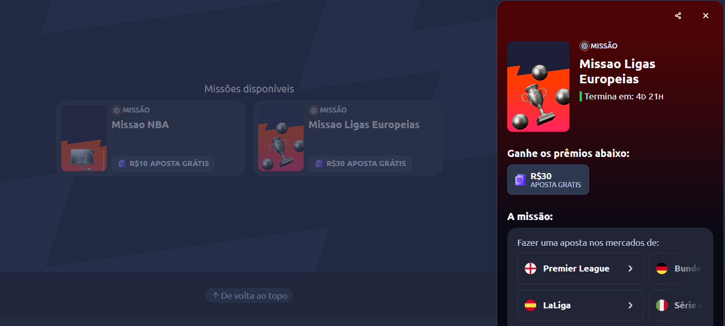 Missões com apostas grátis na Betano, Melhores Casas de Apostas em Futebol em 2026