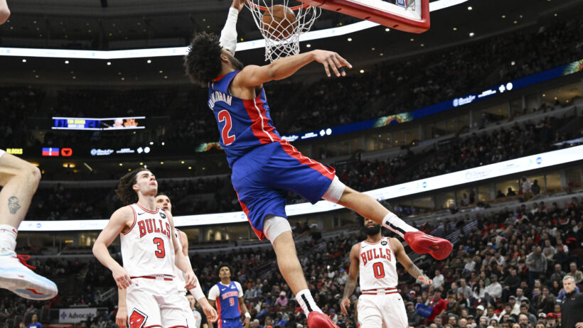Detroit Pistons guard Cade Cunningham against the Chicago Bulls
