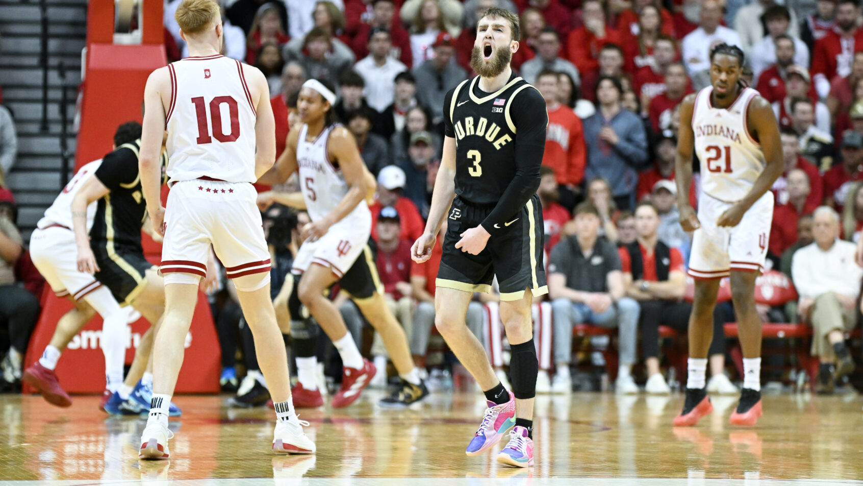 Purdue guard Braden Smith takes on Indiana.
