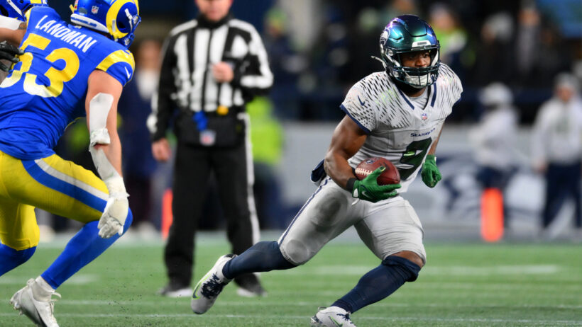 Seattle Seahawks running back Kenneth Walker III carries the ball