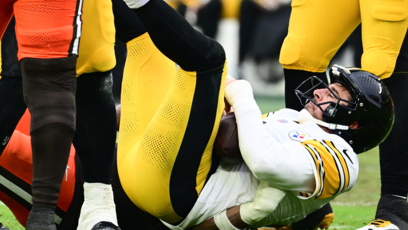 Aaron Rodgers after being tackled