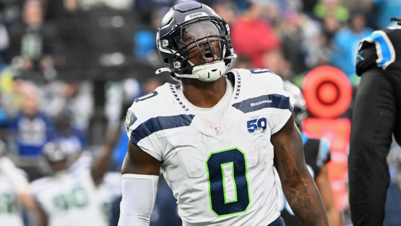 Demarcus Lawrence celebrates a defensive stop versus Carolina.