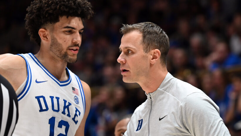 Duke star Cameron Boozer with coach Jon Scheyer.