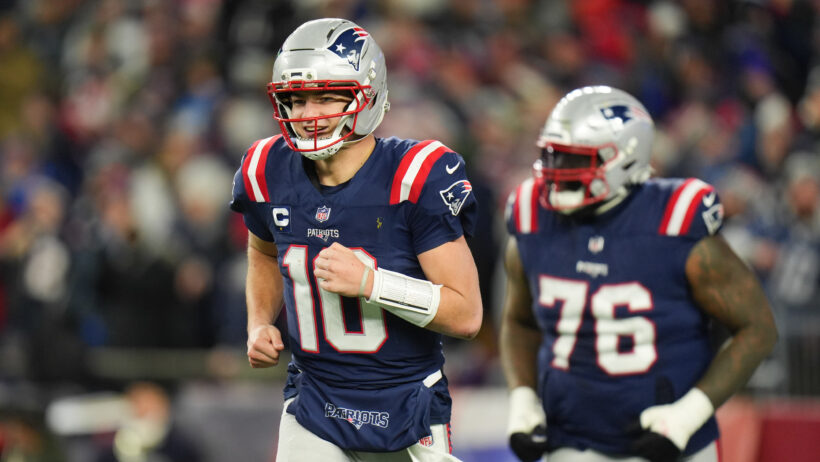 New England Patriots quarterback Drake Maye