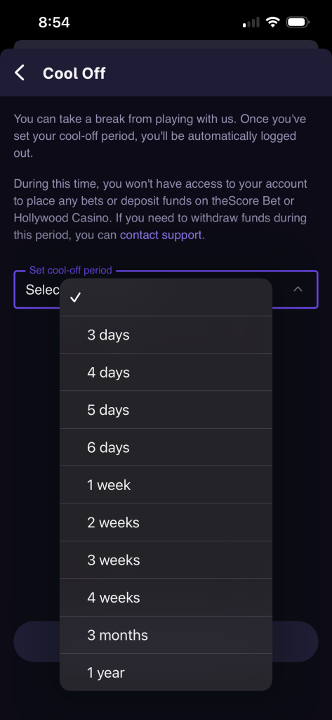 Hollywood Casino Cool Off Period