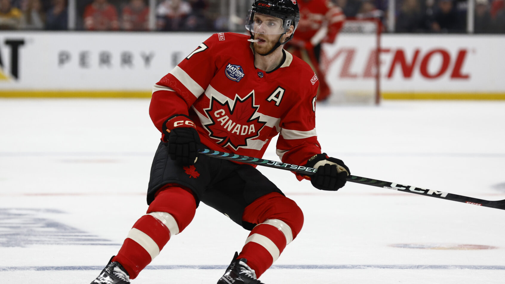 Team Canada forward Connor McDavid (97) during the 4 Nations Face-Off ice hockey championship game against the United States