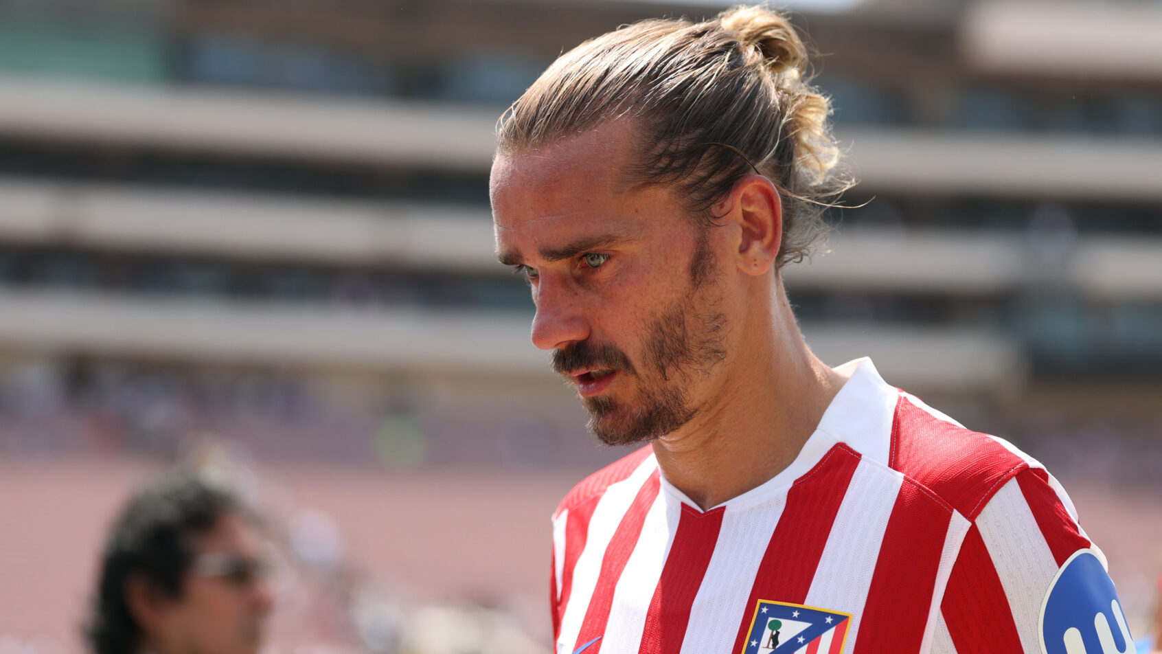 Atletico De Madrid forward Antoine Griezmann walking off the pitch