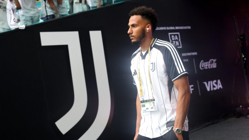 Juventus FC defender Lloyd Kelly walking onto the pitch