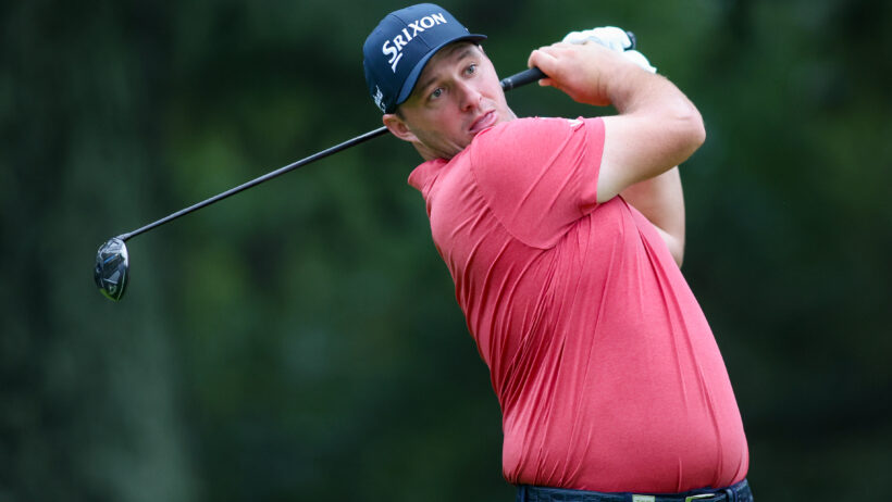 Sepp Straka tee shot at the Tour Championship in Atlanta.