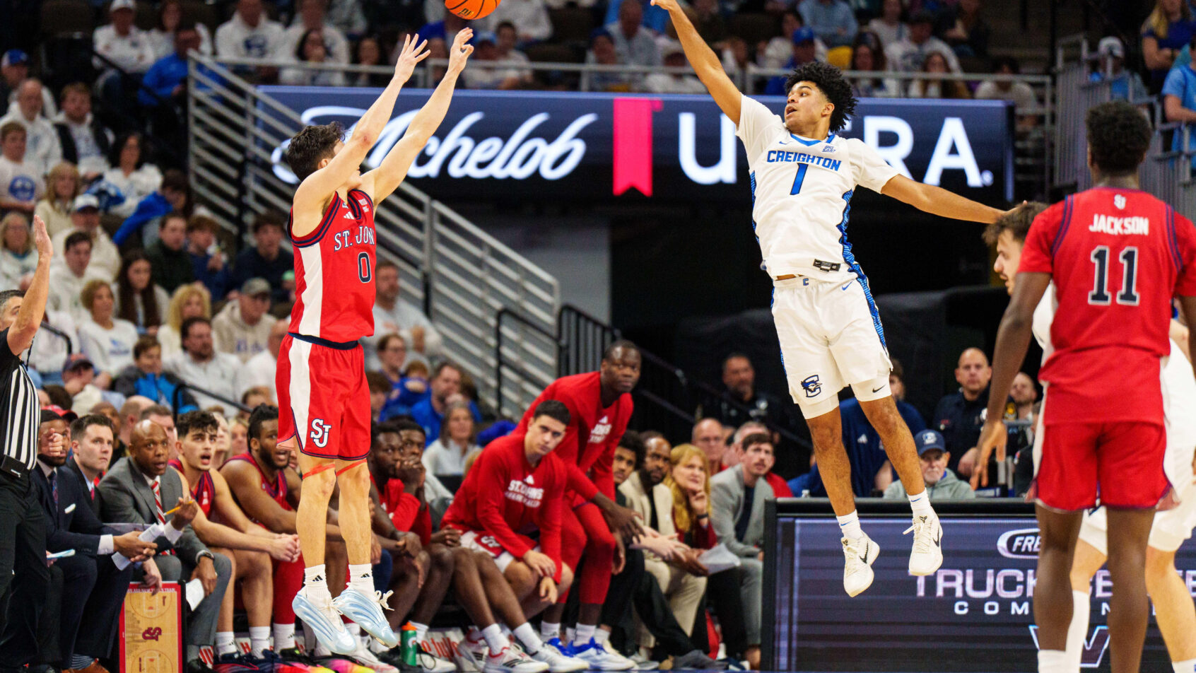 Dylan Darling shooting over defender