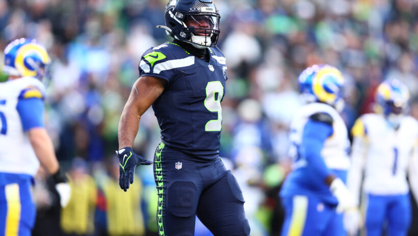 Kenneth Walker celebrating a big run