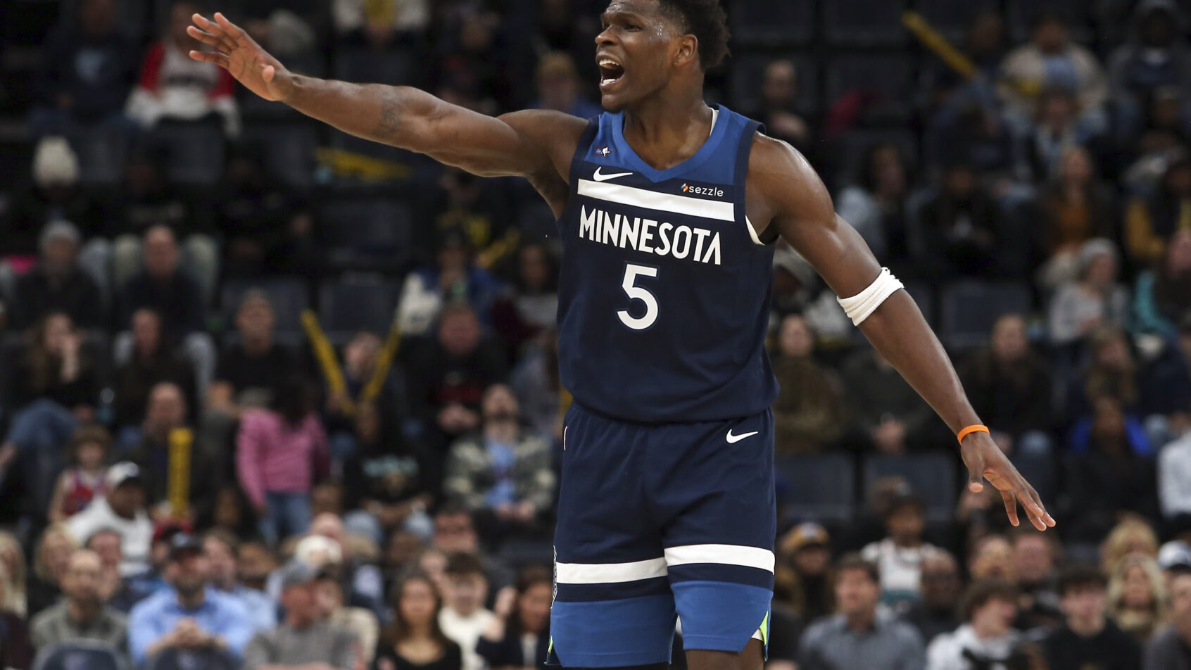 Anthony Edwards not happy with call