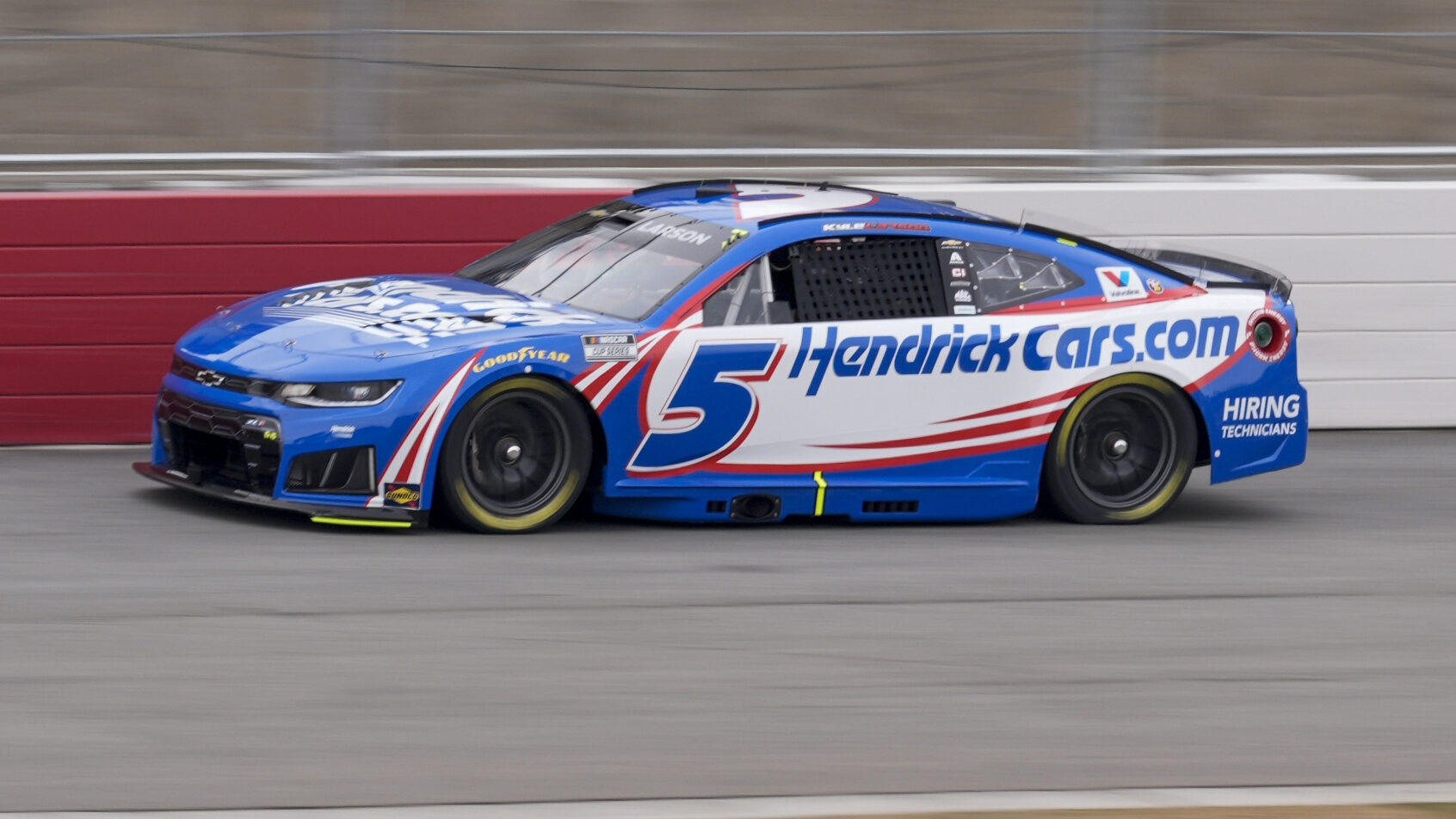 Kyle Larson on-track during Cook-Out Clash 2026.