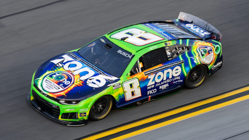 Kyle Busch on-track during a Daytona 500 practice session.