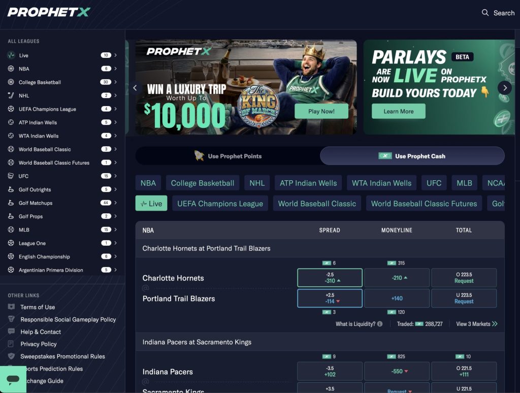 prophetx promo code sports prediction market
