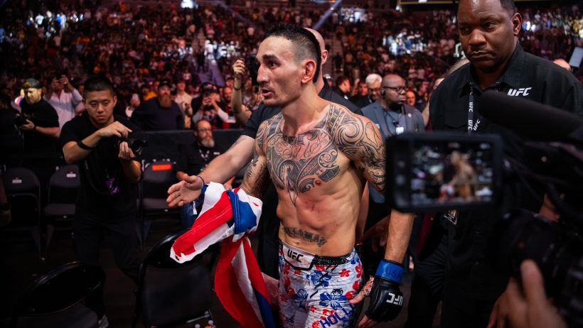 Max Holloway during UFC 300 at T-Mobile Arena.