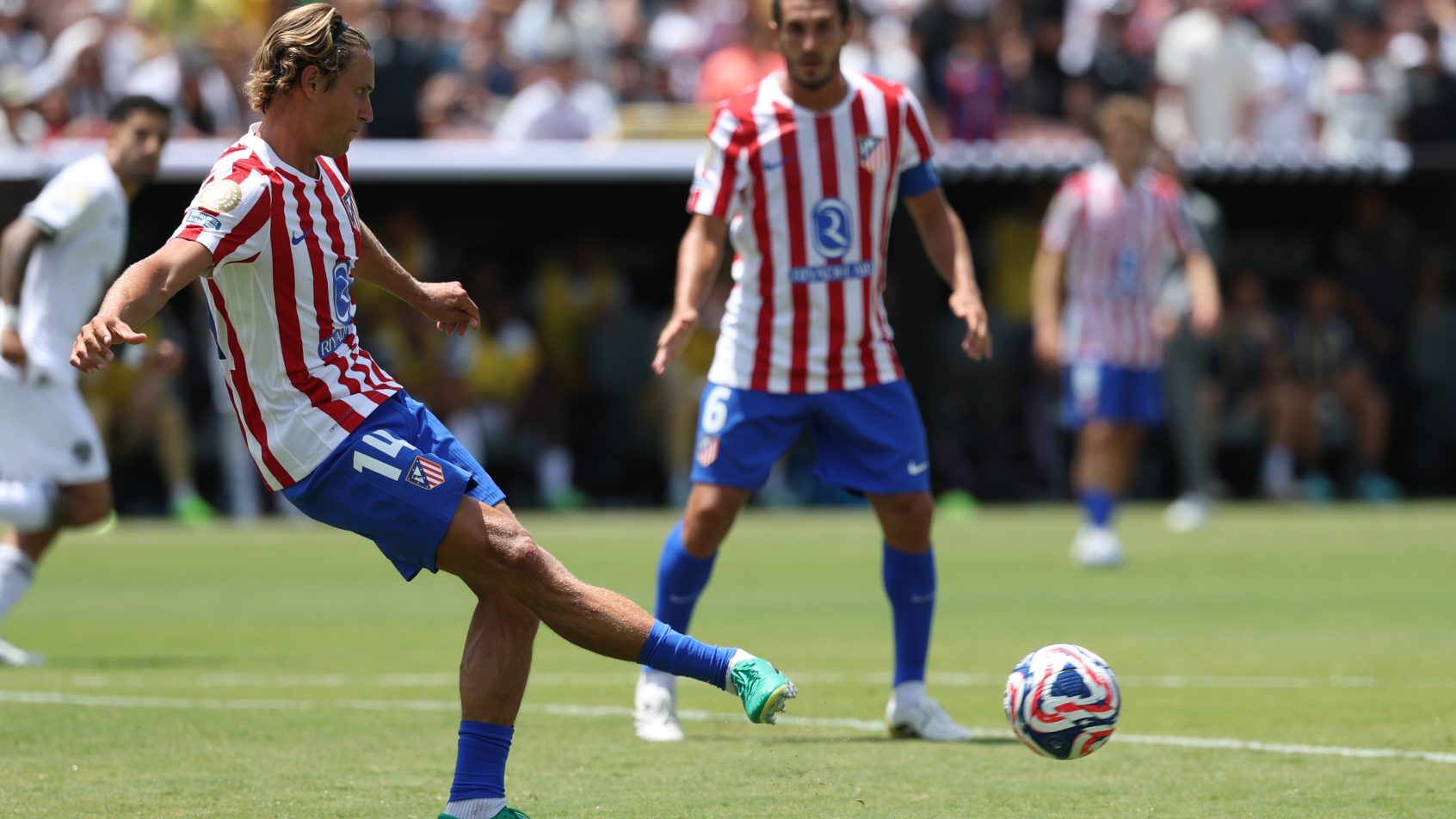 Atletico De Madrid midfielder Marcos Llorente taking a free kick