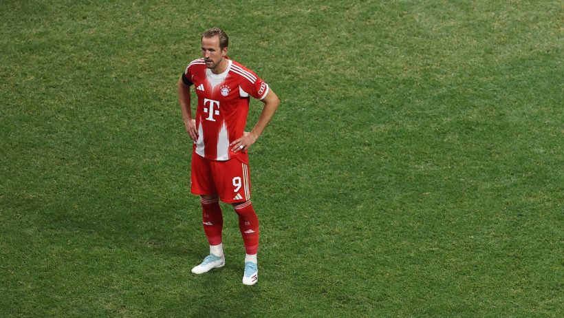 Bayern Munich forward Harry Kane on the pitch