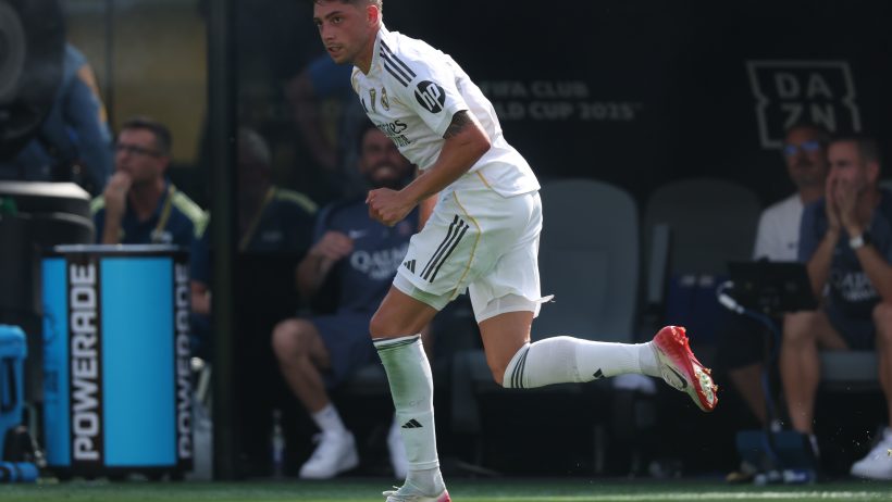 Real Madrid CF midfielder Federico Valverde running
