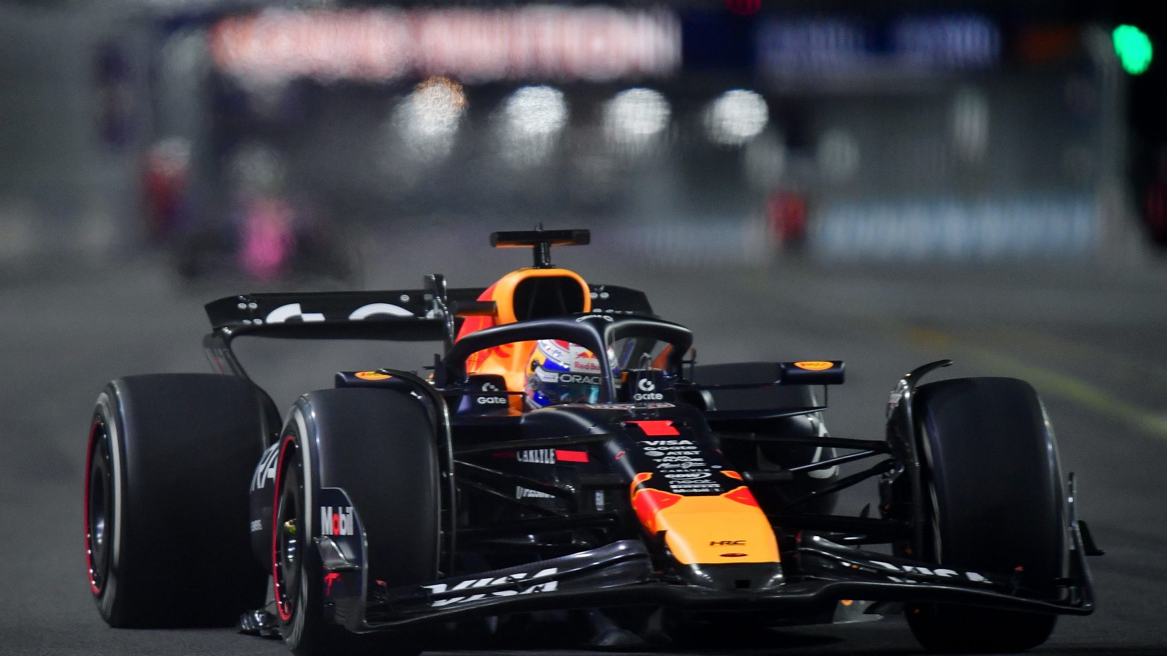 Max Verstappen on-track in Las Vegas (2025).