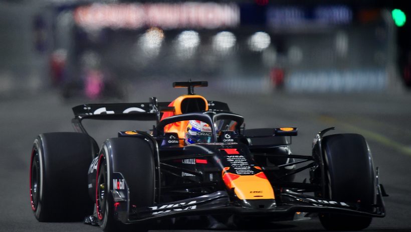 Max Verstappen on-track in Las Vegas (2025).