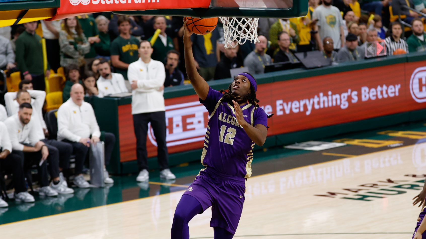 Alcorn State Braves guard Omari Hamilton scores on a layup