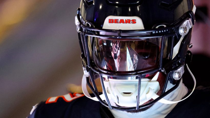 DJ Moore prior to pregame entrance versus the Packers.