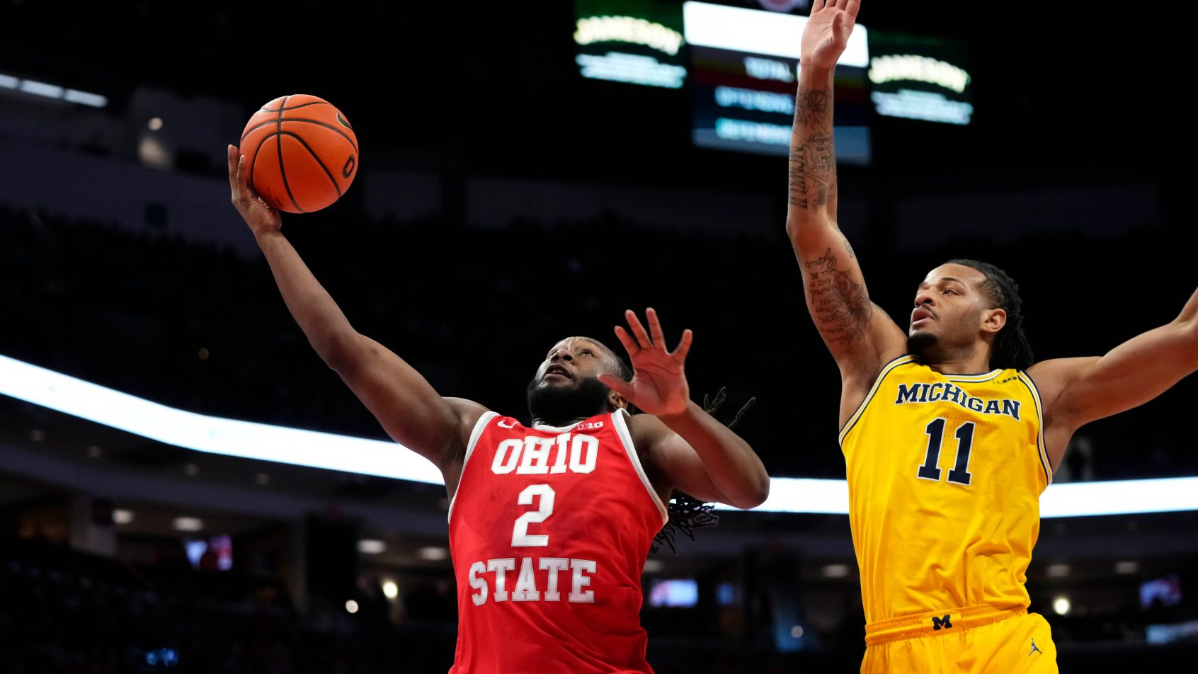 Ohio State Buckeyes guard Bruce Thornton goes for a layup
