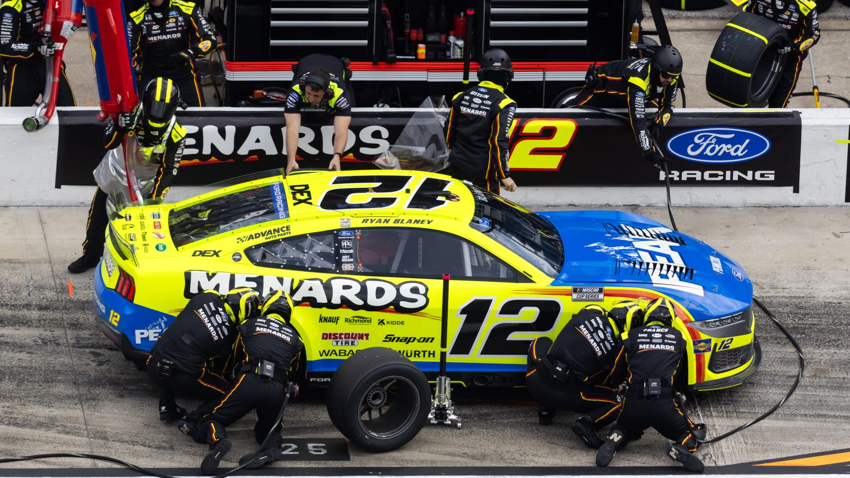 Ryan Blaney pit-stop during the 2026 Daytona 500.