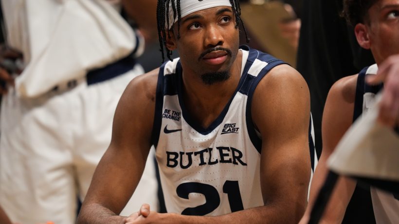 Yohan Traore sits during a timeout