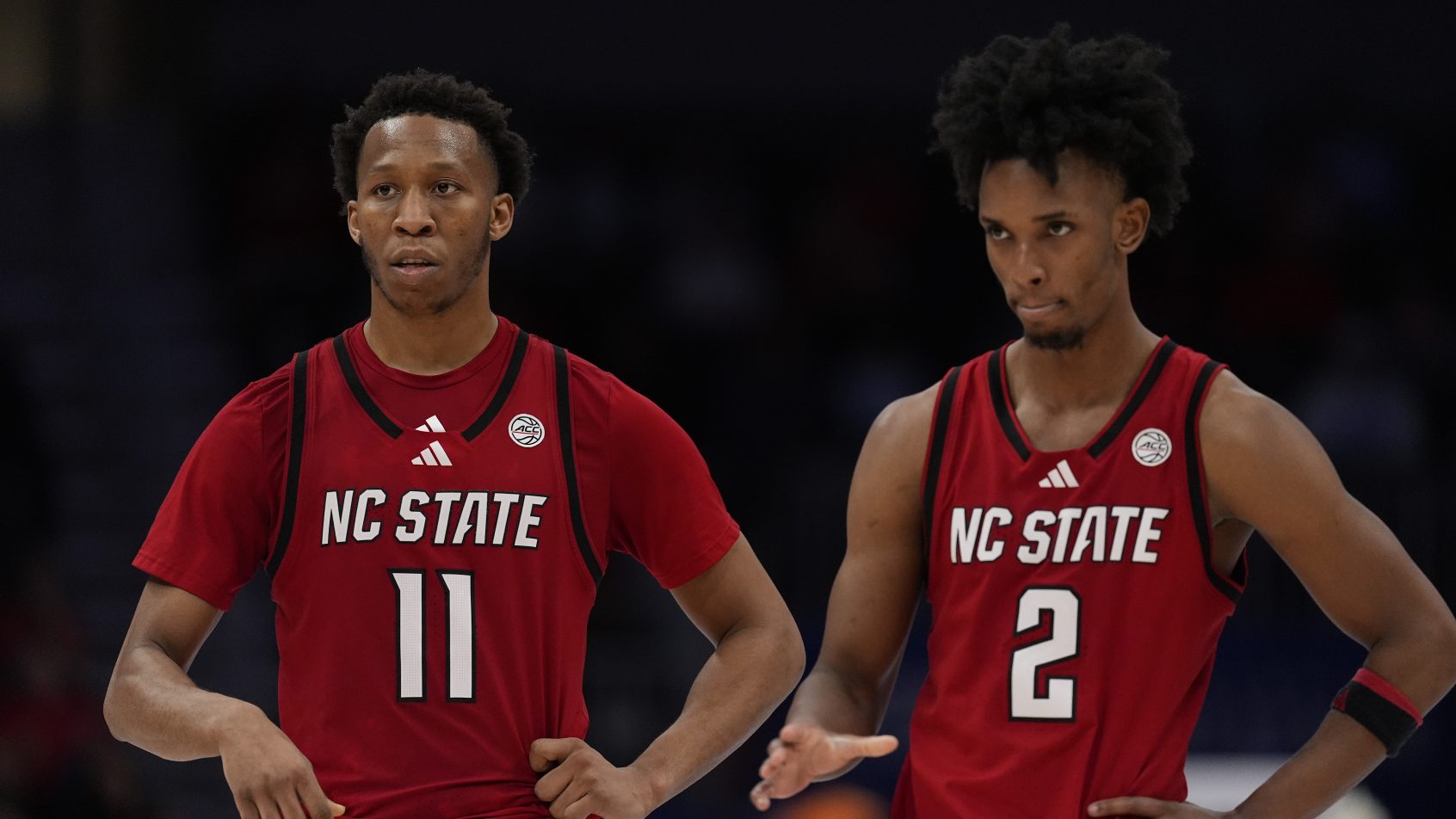 NC State Wolfpack guards Quadir Copeland and Paul McNeil