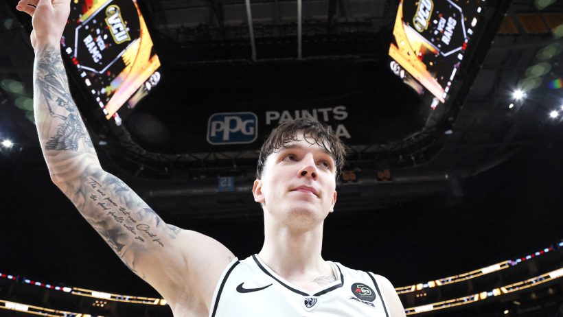 VCU Rams forward Lazar Djokovic celebrates a win