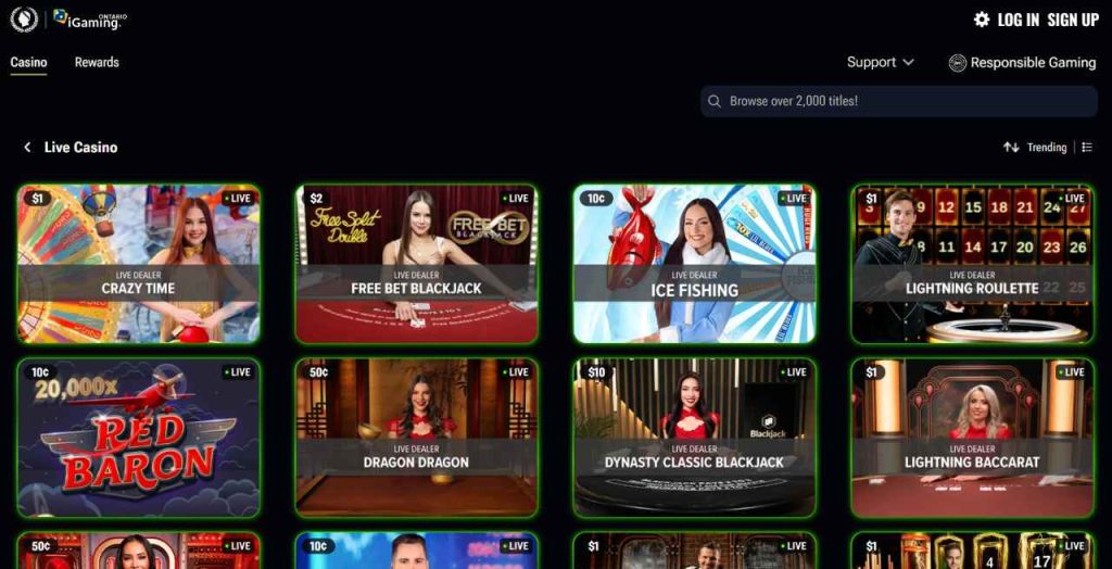 Caesars Palace Ontario live dealer